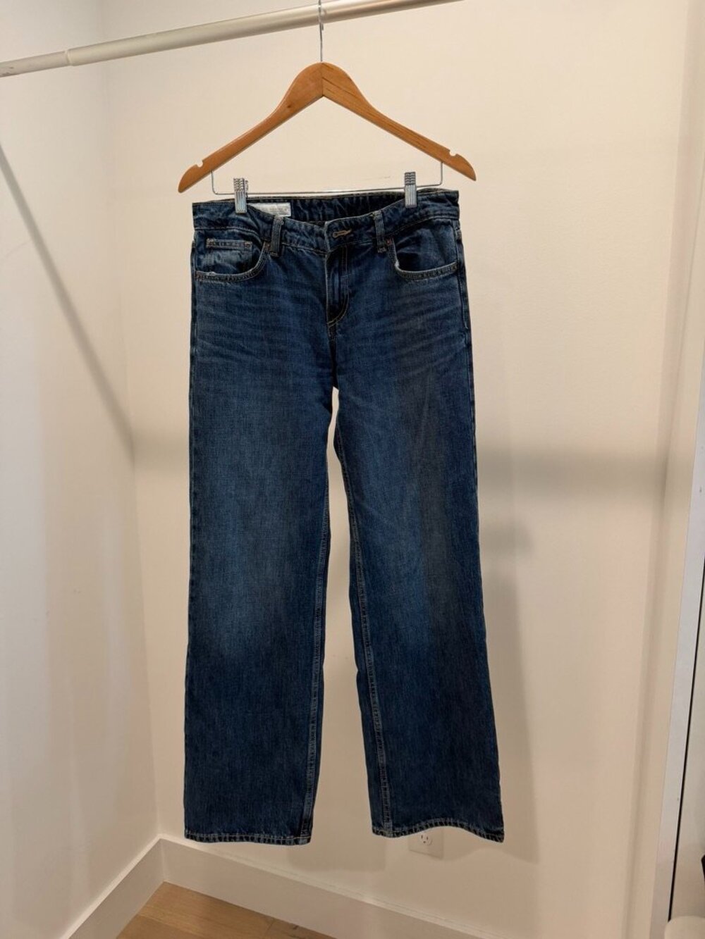 Zara TRF LOW-RISE WIDE LEG JEANS Navy blue - 28 (US 6) - Picture 3 of 4